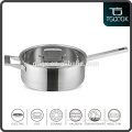 Straight shape stainless steel cooking ware Frying pan with long handle